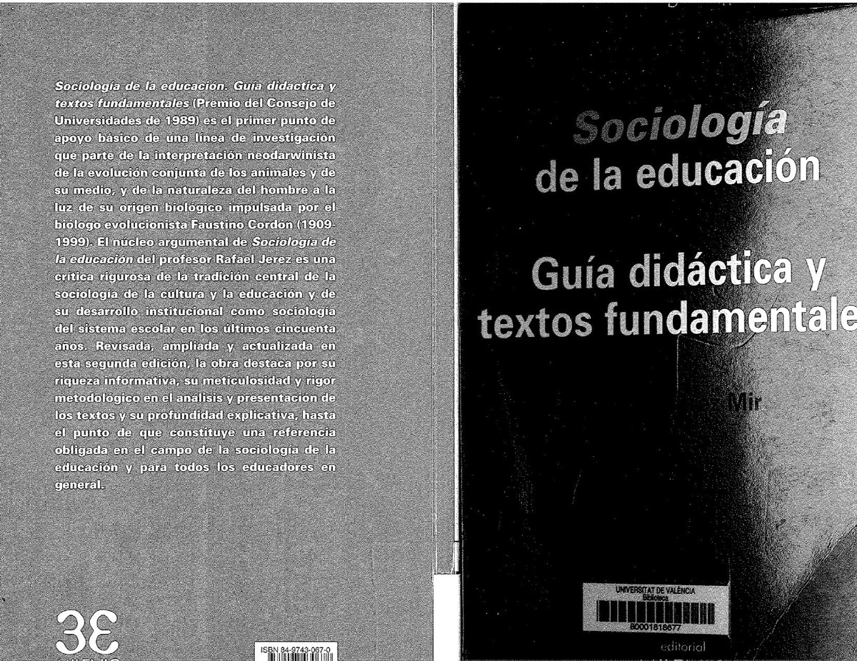 Sociología de la educación. Guía didáctica y textos fundamentales